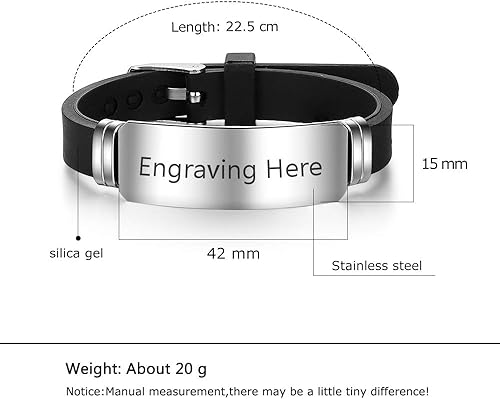 Miniatura 7 de LanM Pulseras de alerta médica para hombres, pulsera médica para mujeres, pulsera de identificación médica de silicona, tipo 1, pulsera de alerta