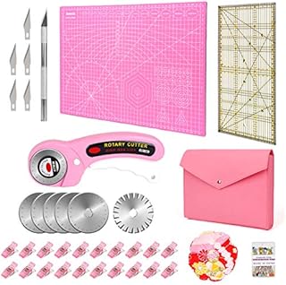 ZPONEED Rotary Cutter Set-45mm Rotary Cutter Kit, A3 Self Healing Cutting Mat, Patchwork Ruler, Carving Tool and Replacement Accessories, Ideal for Sewing, Crafting, Quilting, Patchworking