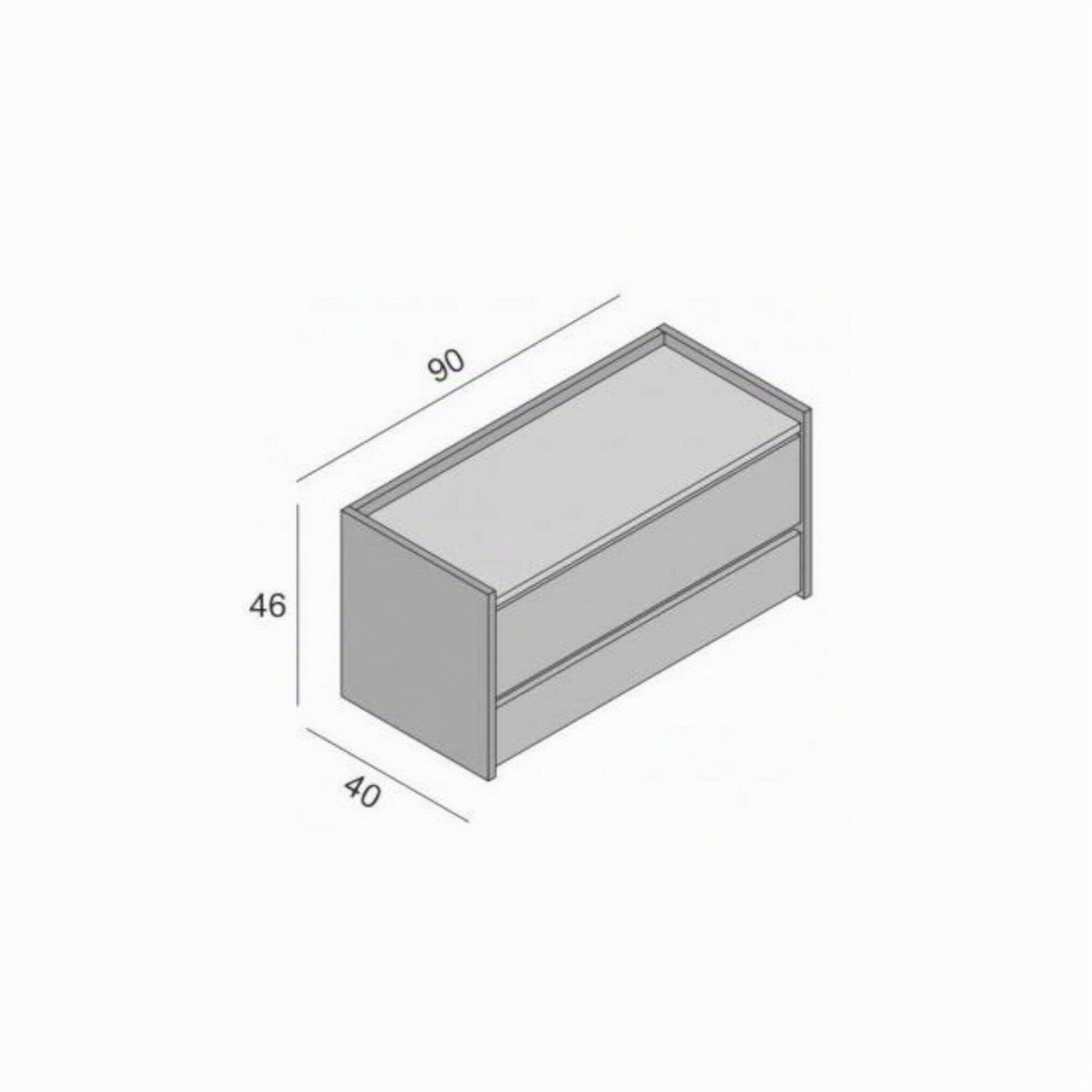 Dmora Cassapanca Lantana 40x90x46h cm Bianco Rovere Colore Struttura Marrone, Made in Italy