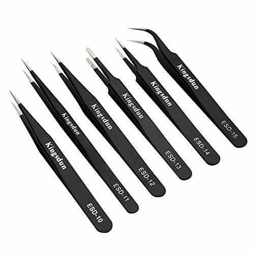 Kingsdun 8Pcs Pointed Precision Tweezers Set Professional Anti-Static Long Tweezer Kit For Electronic Repairing,Soldering & Crafting #TOP1