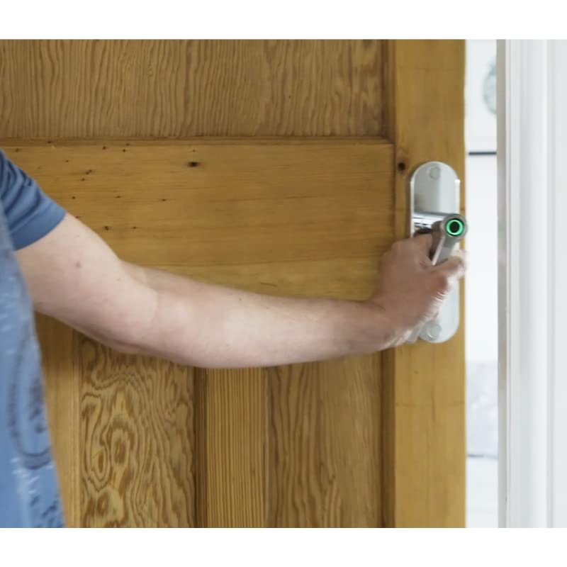 Blusafe Fingerprint Internal Door Lock, Biometric Smart Door Handle, 50 Fingerprints, 2 Backup Keys, HMO/Student Houses, Bedrooms, Home Office Locks (Long, Chrome) - Image 6