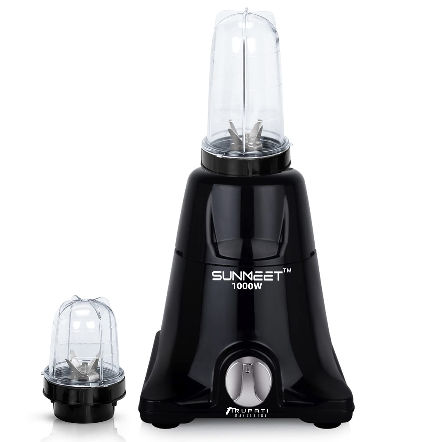 Sunmeet NIAA Origional Best Kwality 1000-watts Mixer Grinder with 2 Bullets Jars (530ML and 350ML) TAMG129, Color Black. Manufacturing Since 1984 Marketing & Servicing.