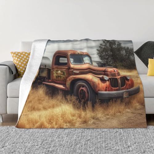 Couverture micro polaire vieux camion plaid chaud lit canape - 2