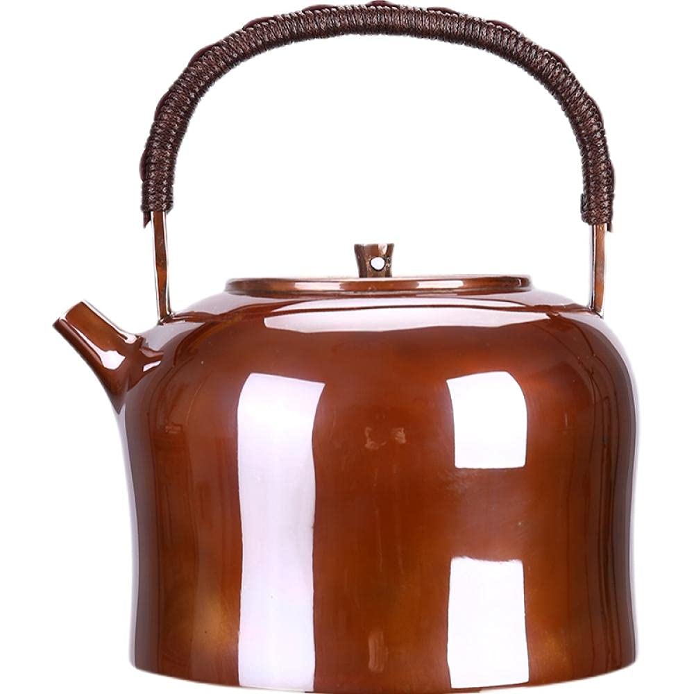 Czajnik w stylu japońskim MirroRood Miedziany garnek ręcznie robiony Jedna skóra i czajnik HammeRood Elektryczny ceramiczny piecyk biurowy do kawy Czajnik zewnętrzny-zestaw lustrzany (zestaw lustrzan