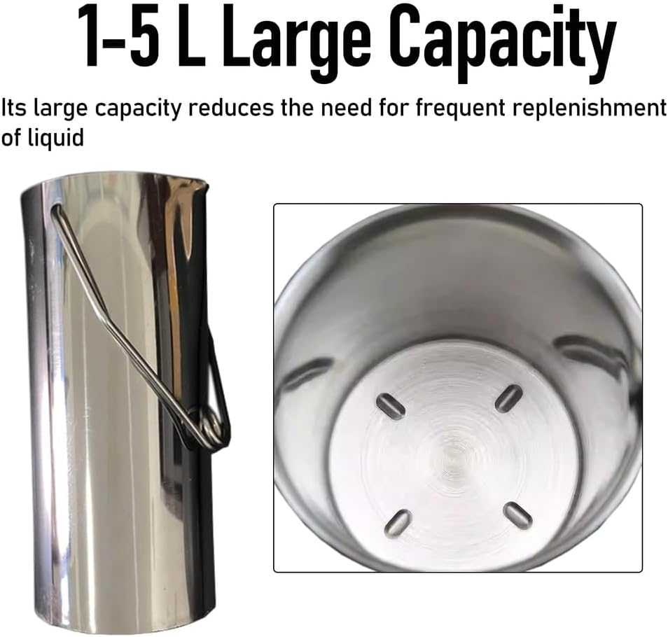 Water Sampler Dipper 304 Stainless Steel,Sampling Bucket Collector,Ultra Light Beaker Sampler for Environmental Monitoring,Water Quality Sample Collection,4L