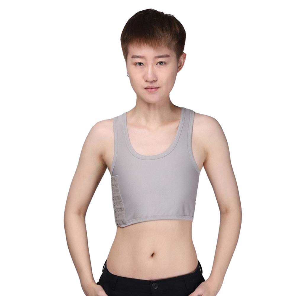 BaronHong Damski Les Mesh elastyczny oddychający segregator na klatkę piersiową kamizelka top Tomboy tank sportowy biustonosz