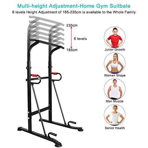 Onetwofit Multi-Function Power Tower,Adjustable Height Pull Up Station Home Workout Bar Pull Up Bar Push Up Home Fitness Workout Station Dip Stands Pull Up Tower Ot130 #TOP2