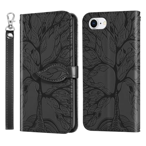 Étui iPhone 16e en cuir noir pour simplifier vos trajets quotidiens avec porte-cartes