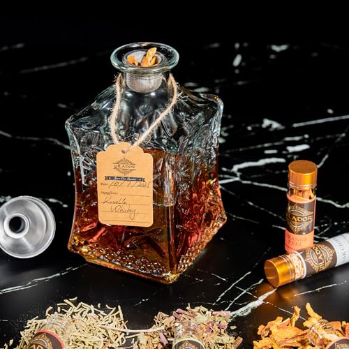 Alcohol Infusion Kit for Infusing Whiskey, Bourbon, Gin, Vodka, Tequila, Rum - DIY Your Own Flavored Spirits with 12 Natural Ingredients - Christmas, Birthday Gift for Men, Husband