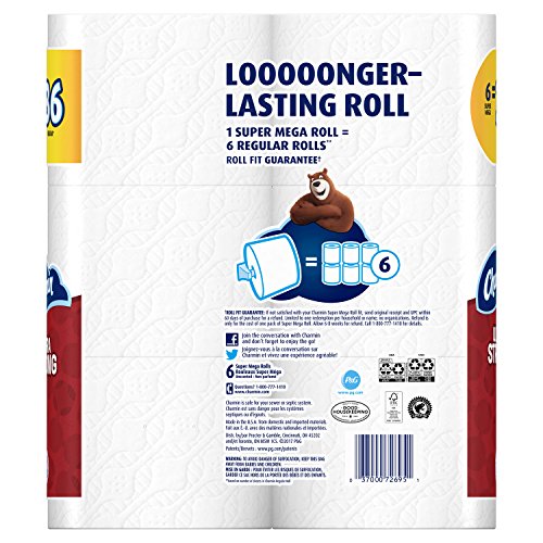 Image of Charmin Ultra Strong Toilet Paper Super Mega Rolls, 6 Count