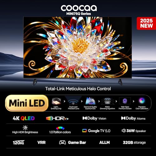 Image of coocaa 138 cm (55 inches) 4K Ultra HD Smart Mini LED QLED Google TV 55MINI75Q