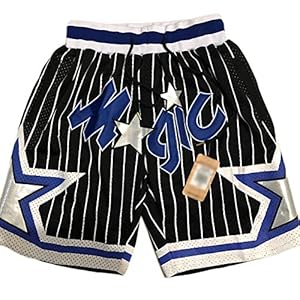 YSPORT Orlando Magic Basketball Shorts Swingman geborduurd net Fans Trainingsshorts Ademend Draagbaar Sneldrogend (Kleur…