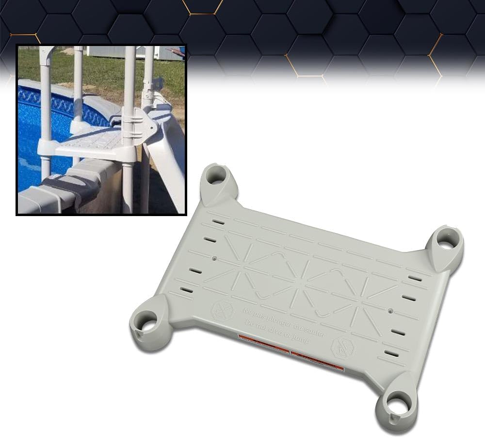 PIT66 Products Platform, Compatible with Above Ground BiltMor Swimming Pool Step Grey
