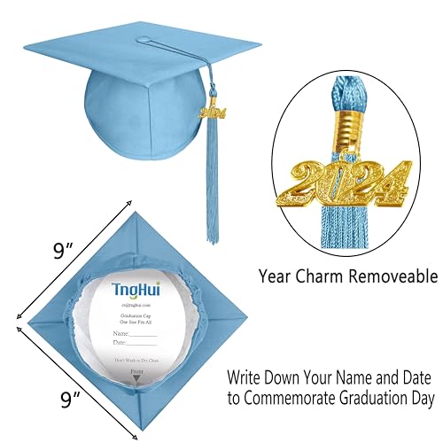 Image of Graduation Cap Gown 2026 2027 Matte Unisex for High School Bachelor | Heavyweight Matte Polyester,Zipper Closure,Adjustable Cap,Sizes 39-60,Bulk Orders Available