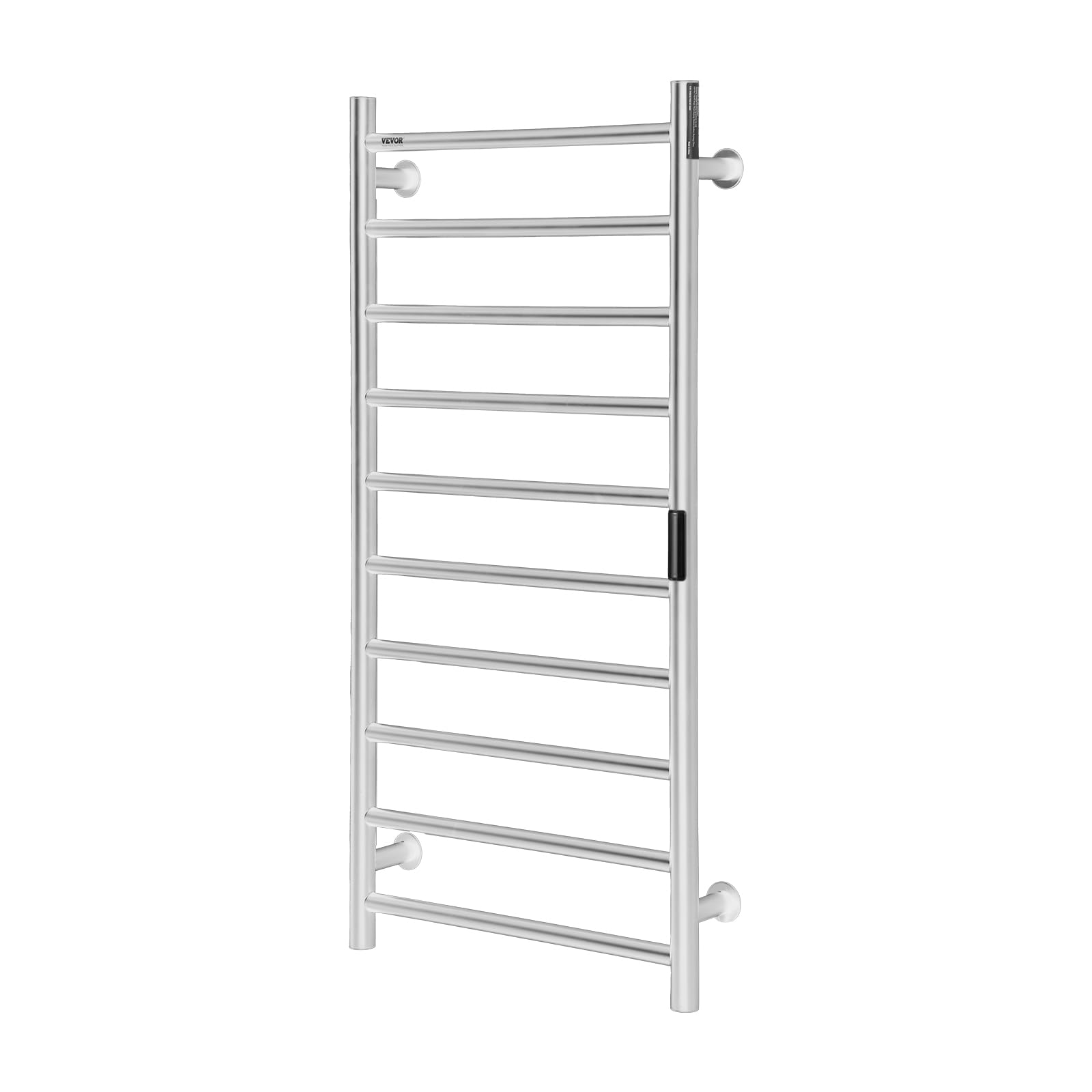 VEVOR Calentador de Toallas con Radiador Toallero con 10 Barras Calentador de Toallas Impermeable con Temporizador y Pantalla LED 5 Niveles de Temperatura Ajustables Montado en la Pared, Plata