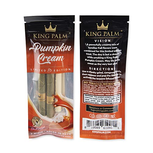 King Palm Mini Size Pre Rolled Cones - 2 Rolls per Pack, 2 Packs - Natural Cones - Corn Husk Filter