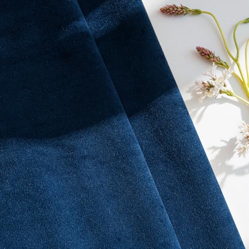 Image of MIULEE 28x28 Inch Euro Sham Velvet Pillow Covers, Set of 2 Large Square Decorative Pillows -Dark Blue Super Soft for King Bed, Sofa, Couch, Accent Chairs with Hidden Zipper