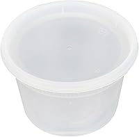 Vista 14 de Restaurantware -Asporto - Cajas para llevar de 8 onzas, 25 recipientes redondos para sopa para microondas - Tapas de plástico transparente