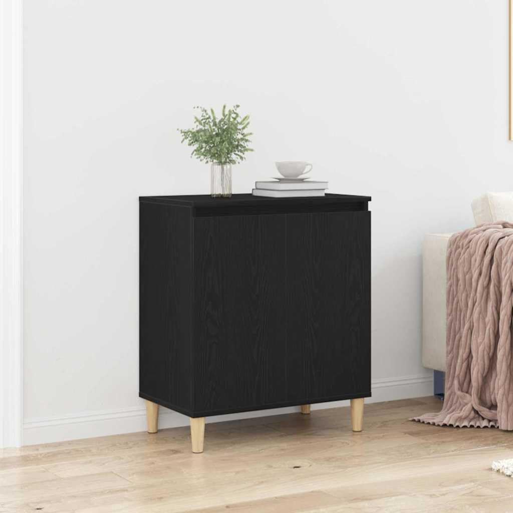 Aparador de madera roble negro de 60cm mueble auxiliar moderno de salon y comedor