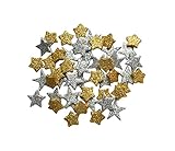 Dicke: ca. 0,4 cm Helmecke & Hoffmann * Glitzernde kleine Deko-Sterne Streudeko ca. 45 Stück  Gold-Silber oder rot  Weihnachten Weihnachtssterne  Ø ca. 2 cm