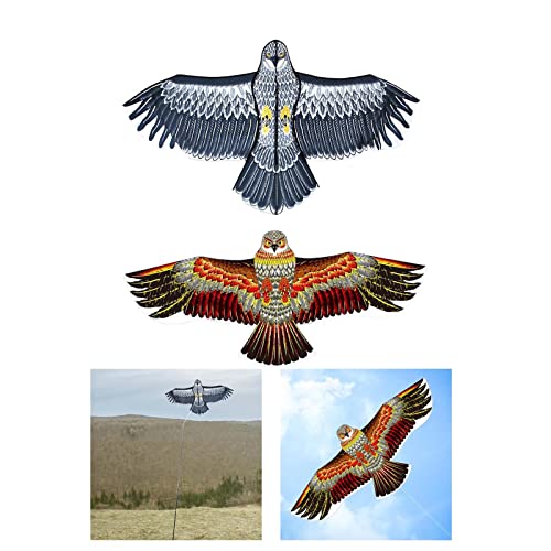Image of Lifelike Animal Kite Farm Scarecrow Eagle Shaped Decor for Outdoor Lawn Dark Blue White