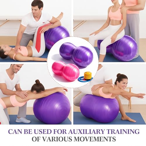 Image of Jexine Peanut Ball Set for Kids Yoga Balance Exercise Ball for Pregnancy & Home Gym, Includes 1 Pump & Different Size Options