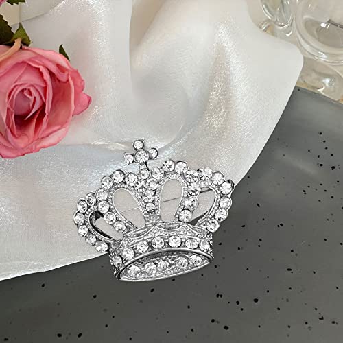 Image of GBAHFY Crystal Rhinestone Princess Queen Crown Brooch Pin for Women - Tiara for Wedding Party Banquet Birthday