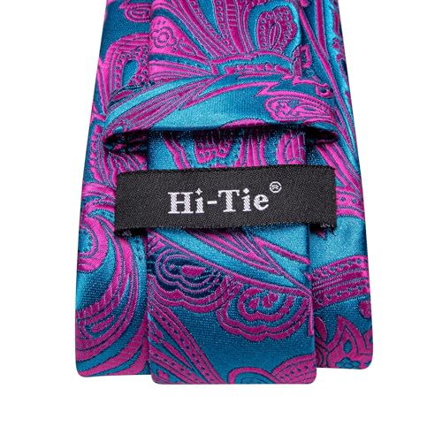 Image of Hi-Tie 3 Pcs Gift Box Mens Tie Set Necktie with Pocket Square Cufflinks Lapel Pin Silk Neck Tie Collection