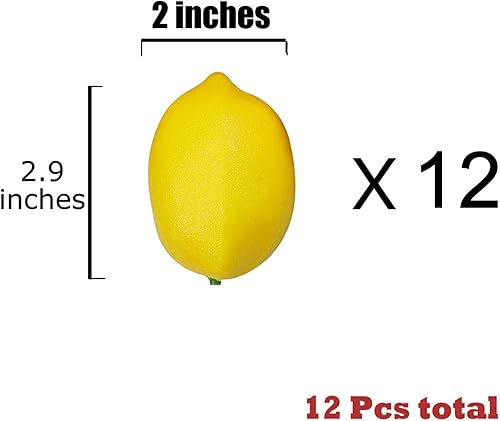 Miniatura 10 de 12 limones falsos, limones, limones artificiales, frutas falsas, limón para fiesta de Kichen, decoración de Navidad, accesorios de fotografía,