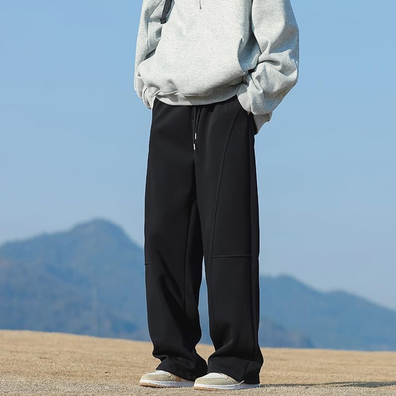 GUOYUXIAO Sweatpants for Men,Autumn/Winter Retro Sports Pants,Casual Loose Pants4