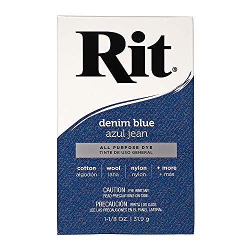 All Purpose Concentrated Rit Dye Powder Single Pack for Clothing, Décor, and Crafts – Denim Blue