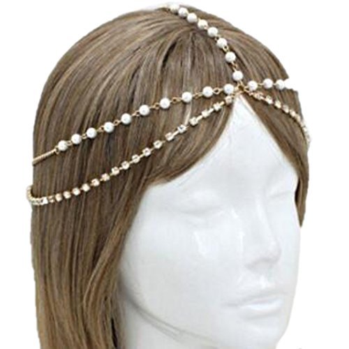 Jovono Womens Bohemia Headband Head Chain with Rhinestone for women and girls
