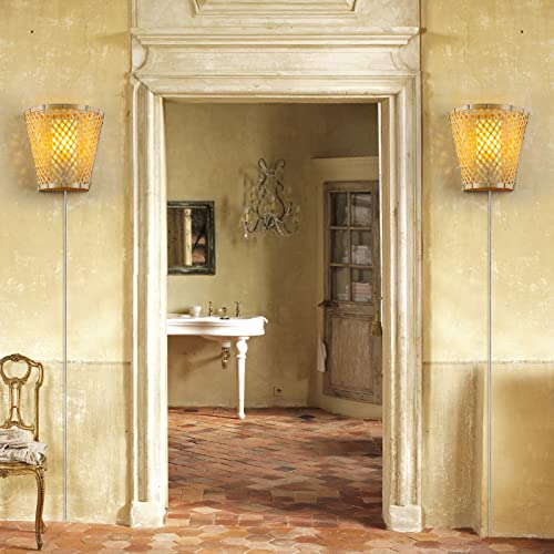 Cosylux Farmhouse Basket Bamboo Plug In Wall Sconces For Bedroom And Living Room, Japanese Indoor Wall Light Fixture For Balcony, Hallway, Stairway, Café, Bar, Retro Rattan Wall Lamp For Home Décor #TOP3