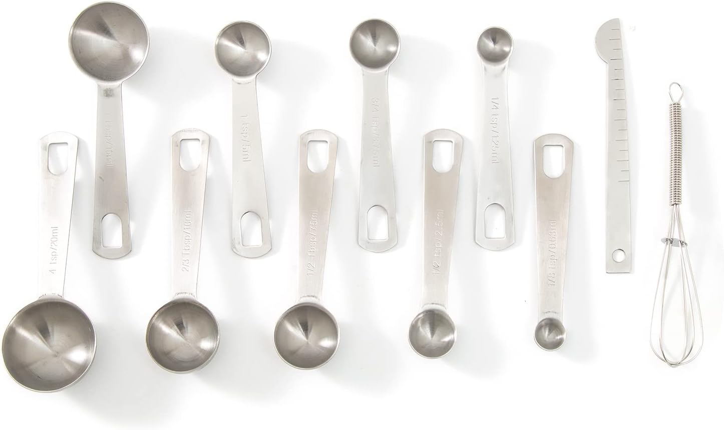 9 Measuring Spoons 1 Agitator 1 Caliper,18/8 Premium