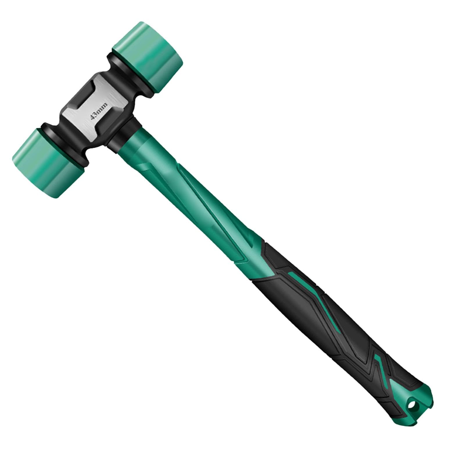 Marteau en caoutchouc double face avec manche ergonomique de 34 cm