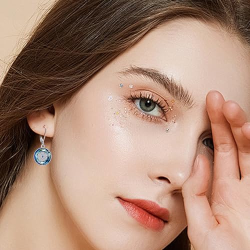 Evil Eye Earrings 925 Sterling Silver Blue Crystal Evil Eye Dangle Drop Earrings Luck Amulet Evil Eye Jewelry for Women4