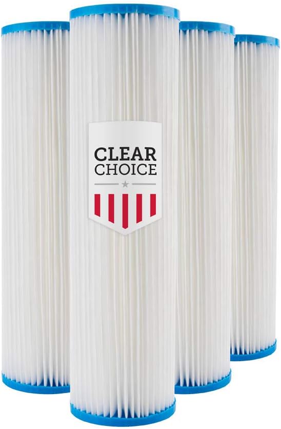 Clear Choice Sediment Water Filter 20 Micron 10 x X 2. Water Filter Cartridge Replacement 10 inch RO System SPC-25-1020, 4-Pk