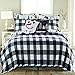 Levtex Home Merry & Bright Collection - Northern Star Quilt Set - King/Cal King Quilt (106x92in.) + Two King Pillow Shams (36x20in.) - Christmas Tree - Black and White - Reversible