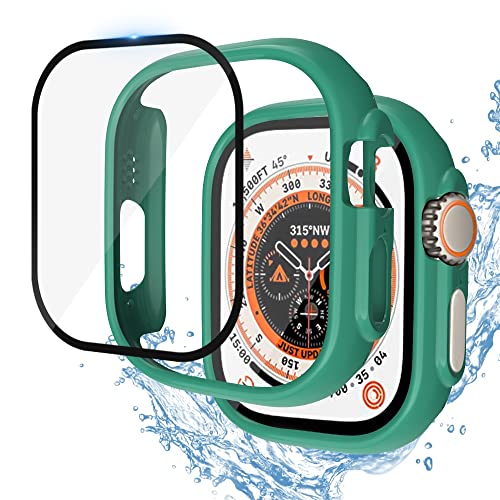 Coque Apple Watch Ultra 49mm verte et verre trempé intégral PC