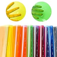 PACKAGE - 9 pieces 9 colors clear jelly vinyl A4 sheets 21cmx30cm, the thickness is about 0.5mm. CLEAR VINYL - High quality transparent tinted color vinyl material, beauty color. EASY TO USE -It is versatile and user-friendly material, great for begi...
