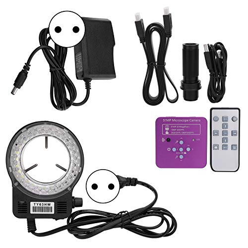 Industriekamera, 51MP HDMI USB Industrielle elektronische digitale Videomikroskopkamera mit 120X C-Montagelinse für die Reparatur von