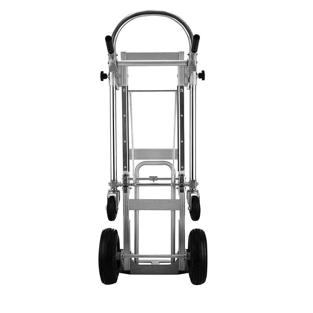 TREPPE Carrello pieghevole 3 in 1 in alluminio ultra resistente - (2 ruote: 200 kg, 4 ruote: 250 kg), ruote robuste senza forature, piattaforma e carrello a mano convertibili