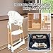 Baby High Chair for Toddler, Foldable High Chair for Dining Table Highchair with 5 Point Harness Seat Removable Adjustable Tray Portable Baby Dinning Chair with Lockable Wheels Easy to Clean Surface