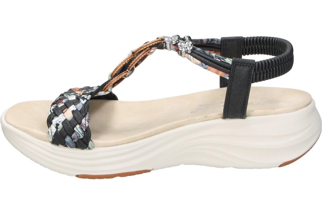 amarpies | Sandalias con Cuña Mujer – Sandalia con Plataforma con Abalorios – Sandalia de Verano sin Cierre – Slip On – Cuña Media y con Plataforma – Versátiles – Modelo ABZ30156