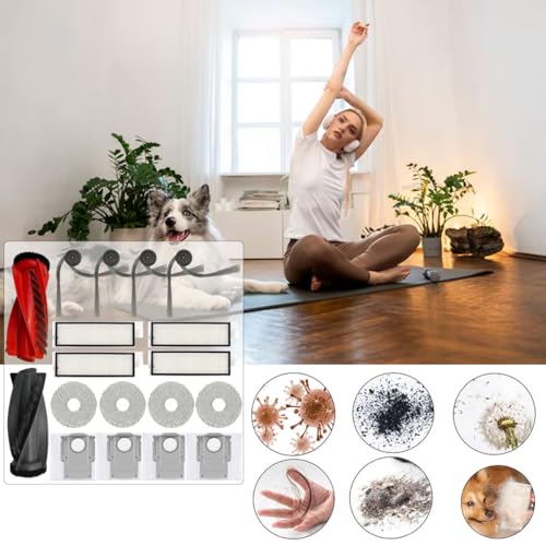 Kit de acessórios de peças de reposição, compatível com aspirador de pó Roborock Qrevo Curv/Qrevo Ed