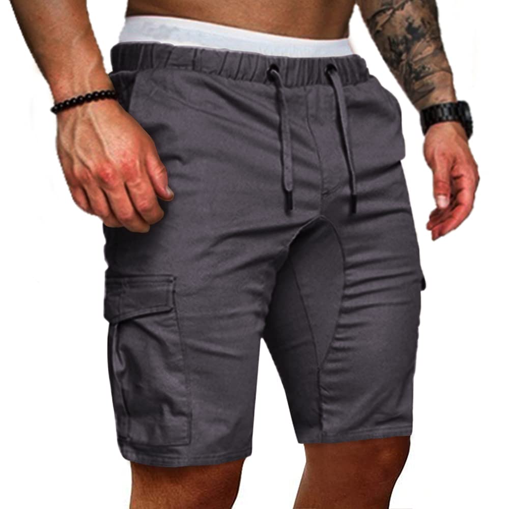 Cindeyar Men's Summer Chino Jeans, Shorts Stretch Jogger Cargo Shorts Slim Fit