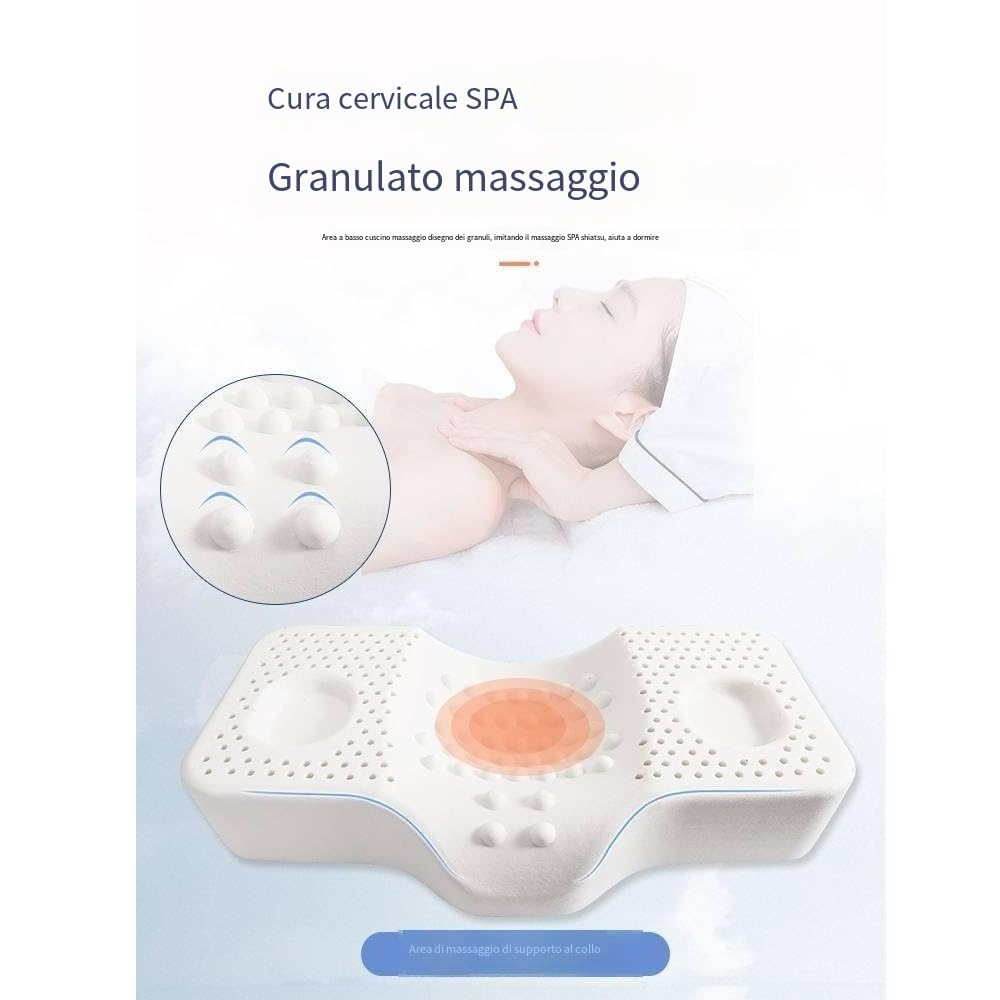 Cuscino in lattice naturale al 100% di alta qualità, cuscino a emulsione di memoria, cuscino ortopedico per il contorno cervicale, cuscino ortopedico per dormire sul lato posteriore dello stomaco
