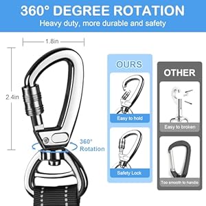   Tactical-Dog-Leash-Heavy-Duty-4-6FT-Shock-Absorbing-Bungee-Dog-Leash-Reflective-Military-Strong-No-Pull-Dog-Leash-with-2-Padded-Handle-and-Car-Seatbelt-for-Medium-Large-Dogs-Black