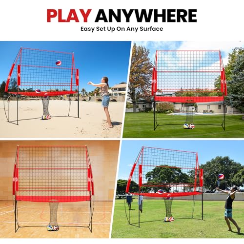 Volleyball Training Equipment,Height Adjustable Volleyball Practice Net Station for Serving, Spiking, Hitting Practice,Easy Setup Volleyball Net for Backyard Indoor Outdoor with Carryingbag - Thumbnail 6