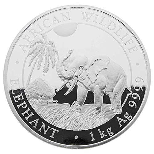 Preisvergleich Produktbild Bayerisches Hauptmünzamt Silbermünze Somalia 2017 - African Wildlife - Elephant (Elefant) - 1 kg (1 Kilo) - Unzirkuliert - einzeln in Münzkapsel verpackt